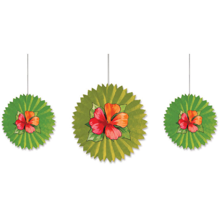 Bamboo Weave Tissue Fans, w/ Attch, Flower