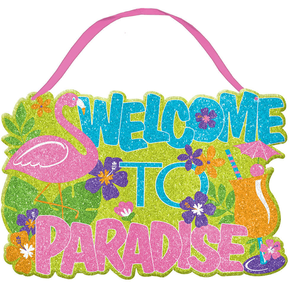 Welcome To Paradise Large Glitter Sign