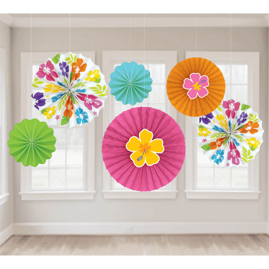 Hibiscus Hanging Paper Fans