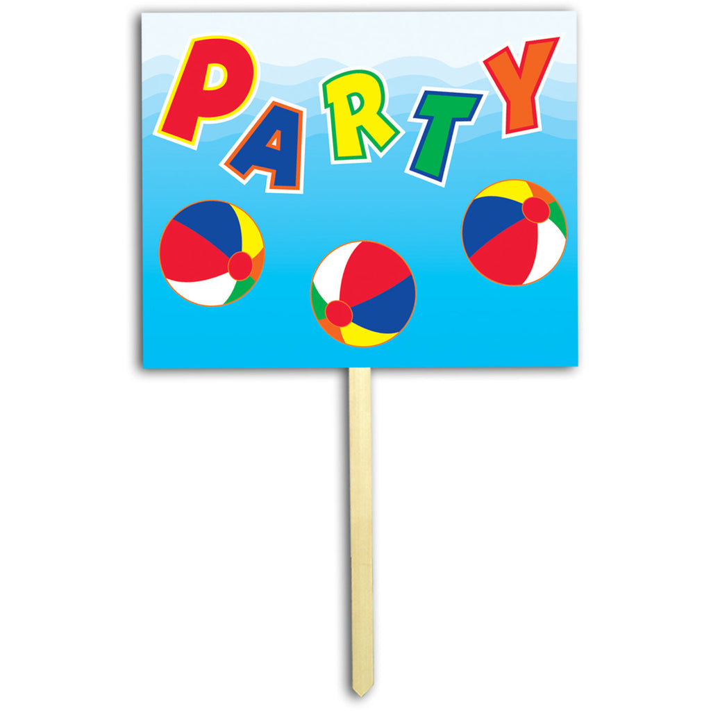 BEACH BALL YARD SIGN