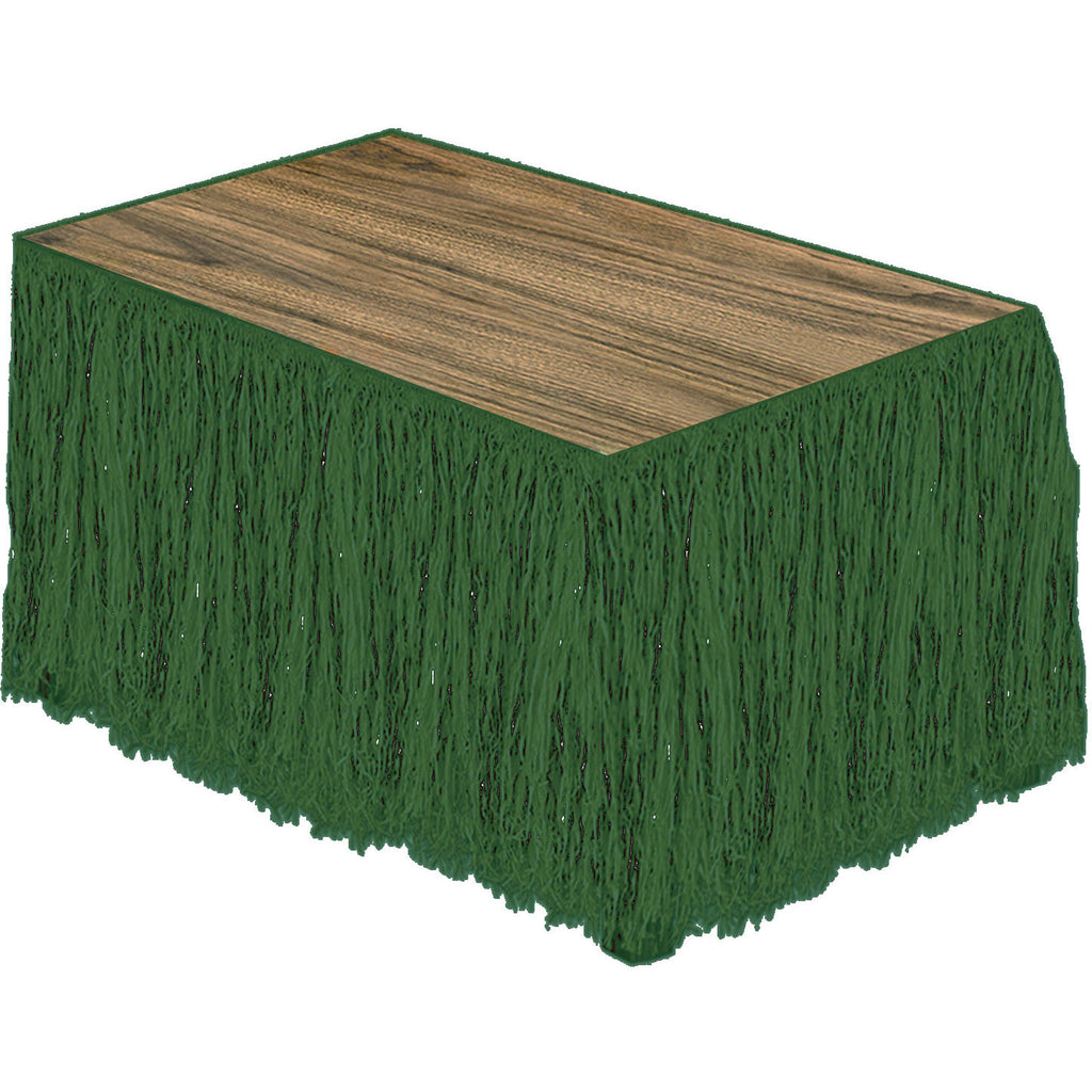 Green Raffia Table Skirt