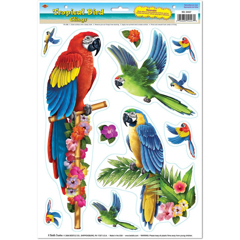 Tropical Bird Window Clings
