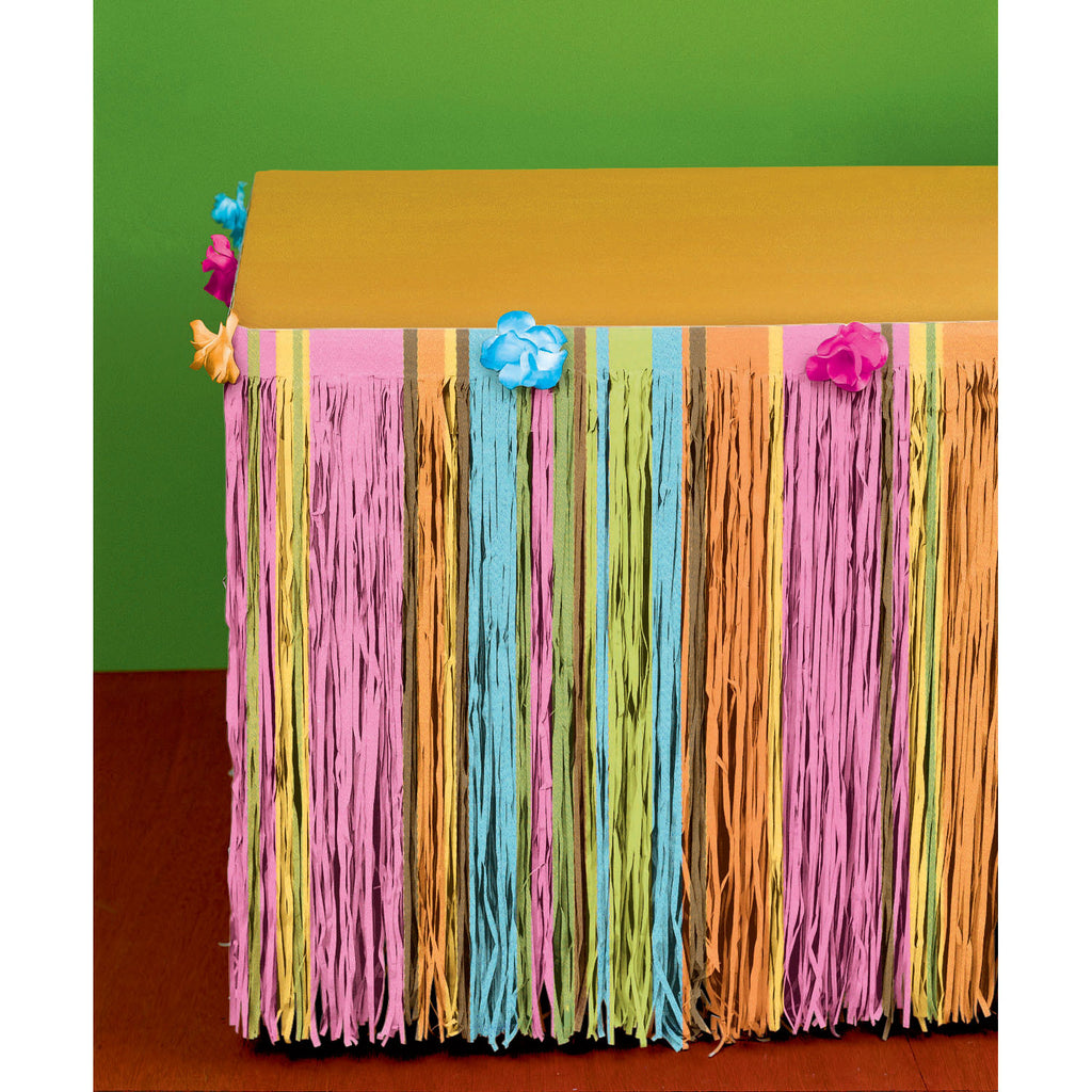 Totally Tiki Tissue Table Skirt with Flowers