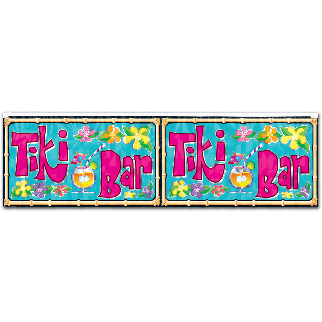 Flame Retardant Tiki Bar Fringed Banner